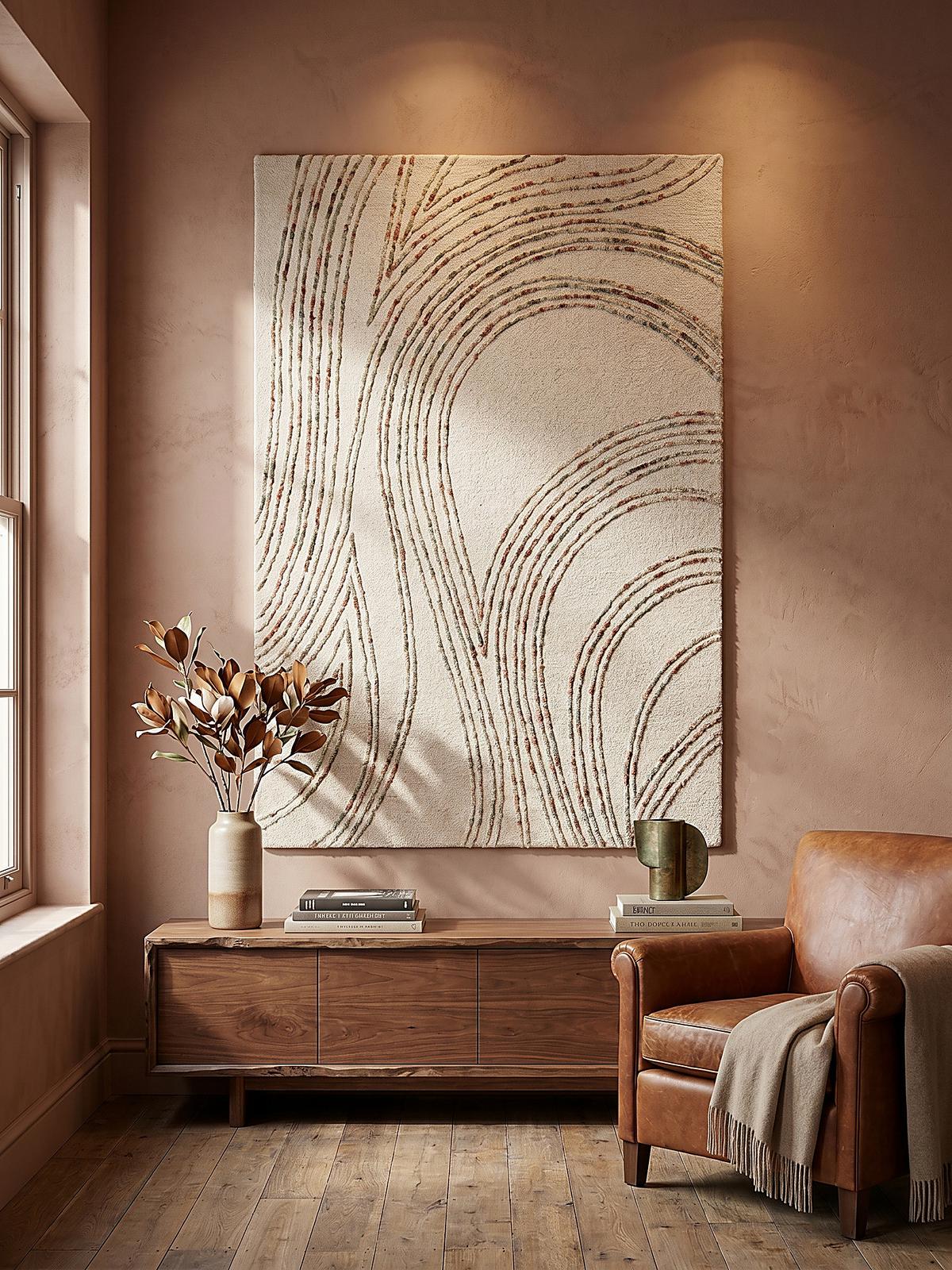 WOLLTEPPICH HUMBER, abstrakt, Natur-Orange, 120 x 170 cm - Naturfarben/Orange, Textil (170/120cm) - KADIMA DESIGN