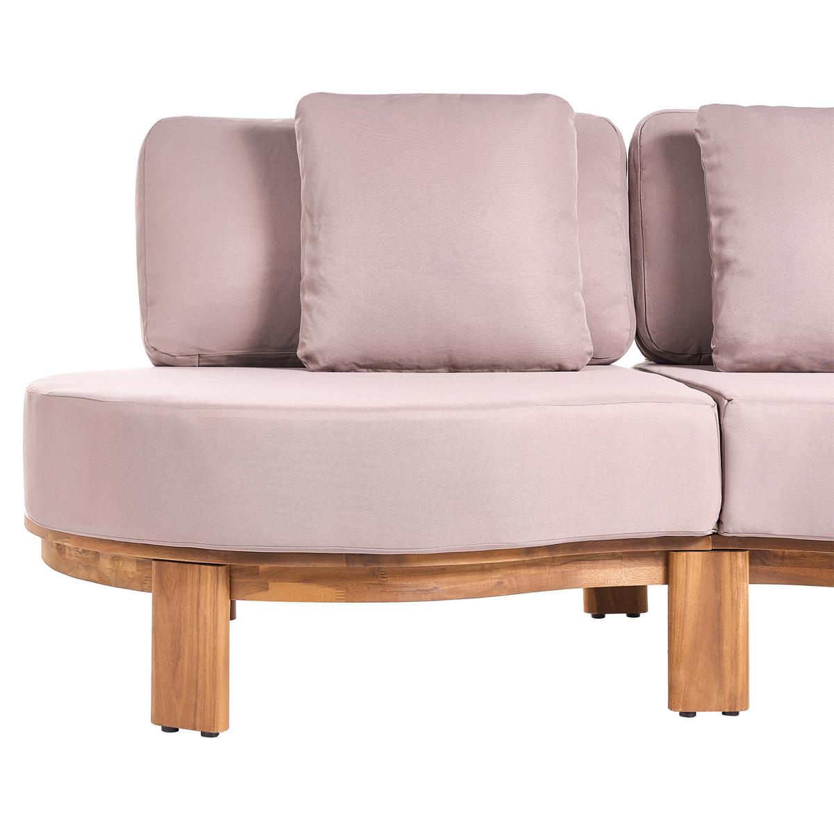 GARTENSOFA 2-Sitzer Akazienholz Hellbraun Arzello - Hellbraun/Beige, Holz (190/80/75cm) - Beliani