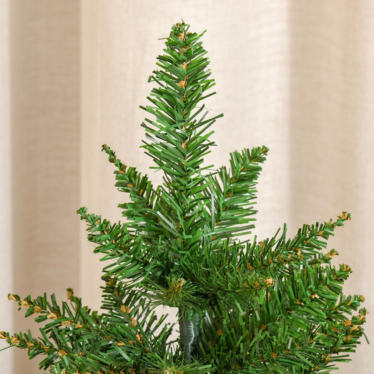 WEIHNACHTSBAUM für Tisch 0,6 m kleiner Christbaum 70 Zweige Leinen PVC Zement - Grün, Kunststoff (60cm) - HOMCOM