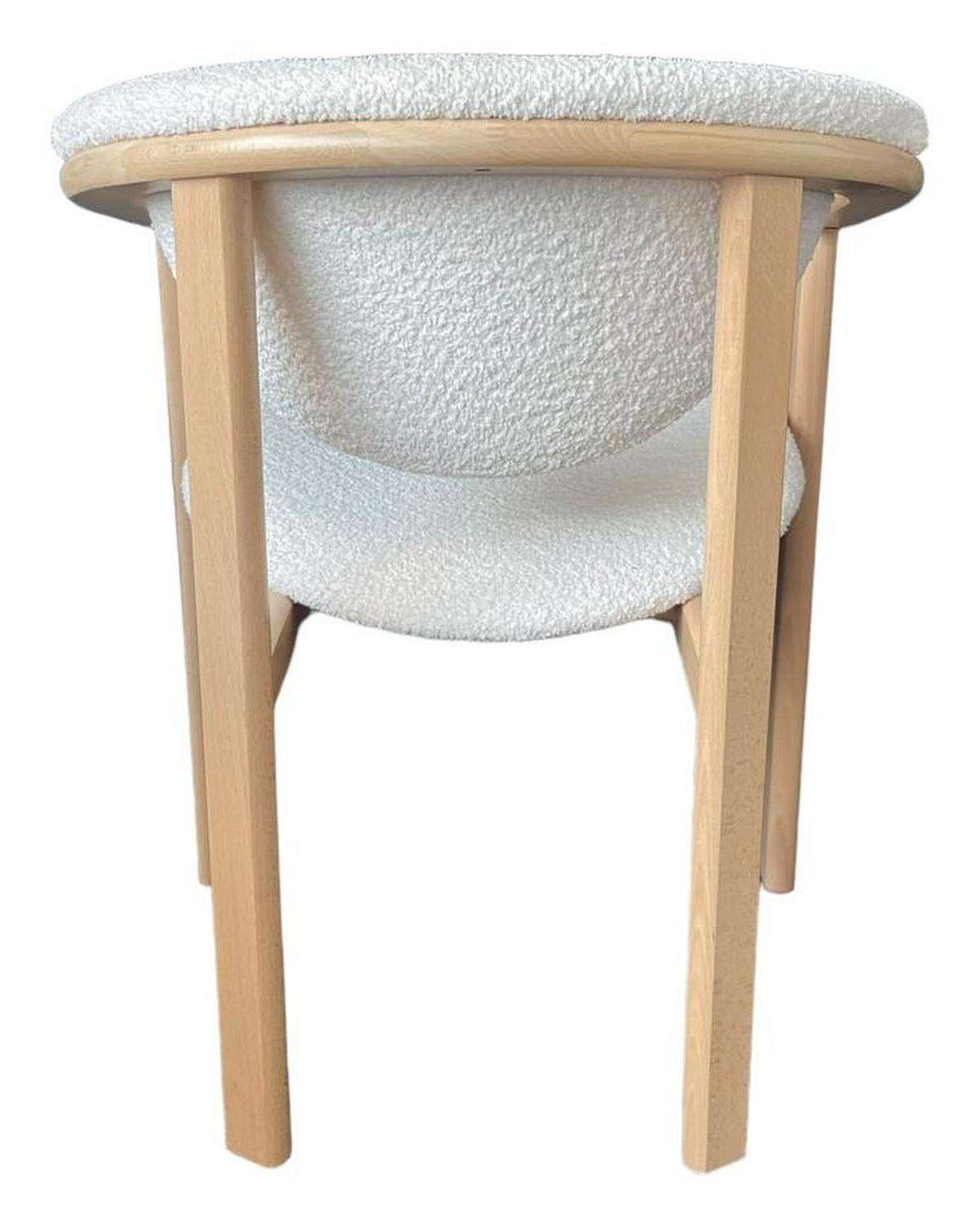 ESSZIMMERSTUHL KALLA 4er Set in Creme Bouclé, massives Buchenholz 58/60/74 cm - Hellbraun/Creme, Holz/Textil (58/72/47cm) - WFL GROUP
