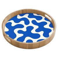 TABLETT Formen - Abstrakt - Blau - Wellen 40x40 cm - Blau, Holz (40/5/5cm) - OnlyWow