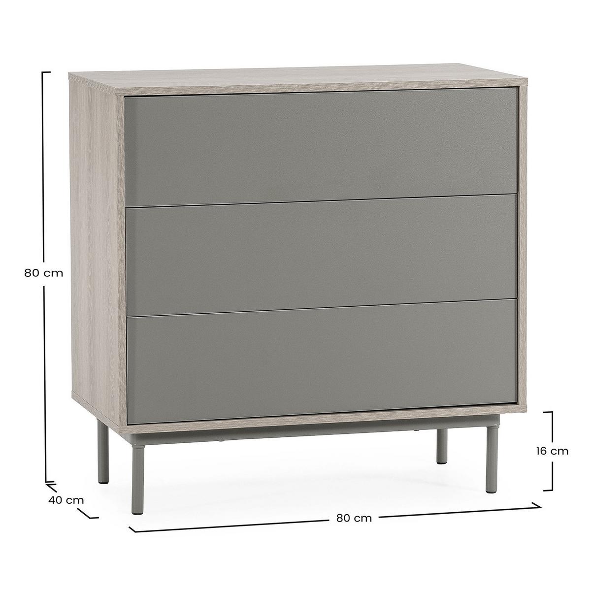 KOMMODE 80/80/40 Cuzco Eichenfarbe/grün - Grün, Holzwerkstoff (80/80/40cm) - VS Venta-stock