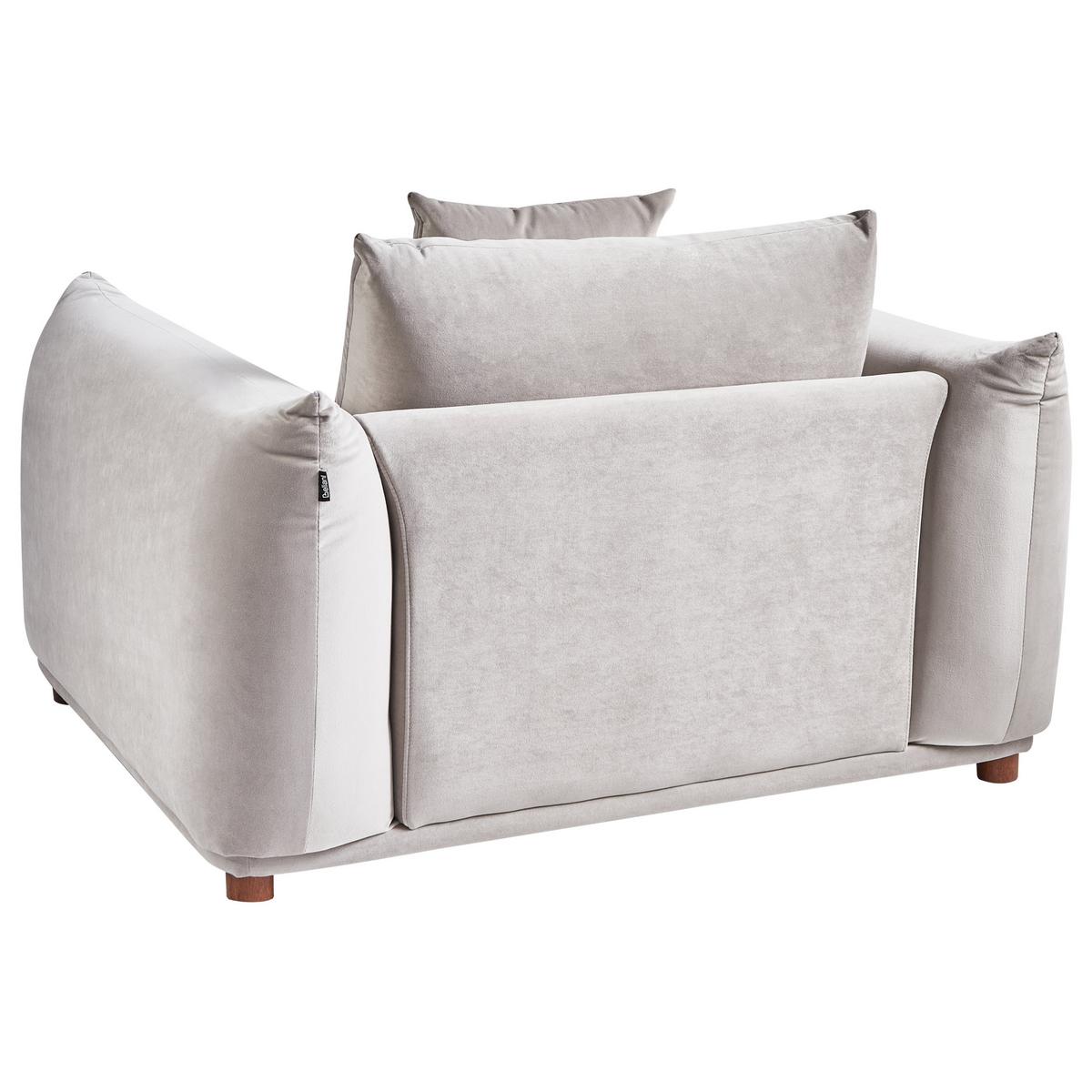 SESSEL Taupe Luvos - Taupe/Braun, Textil (120/74/108cm) - Beliani