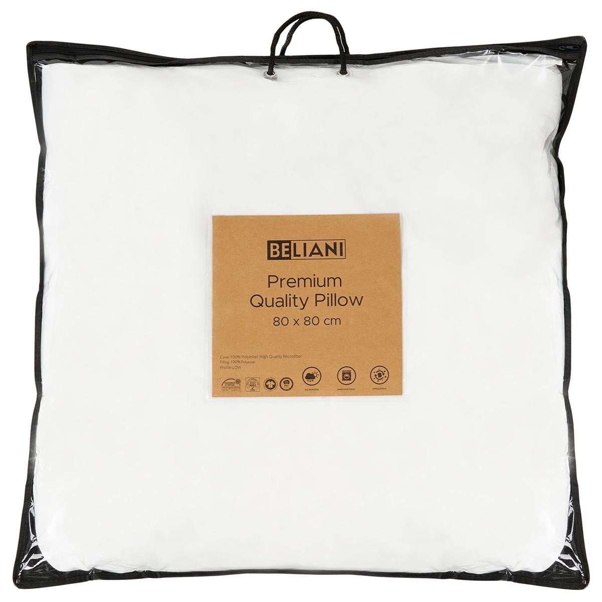 KOPFKISSEN Weiß 80/80 cm Errigal - Weiß, Textil (80/80cm) - Beliani