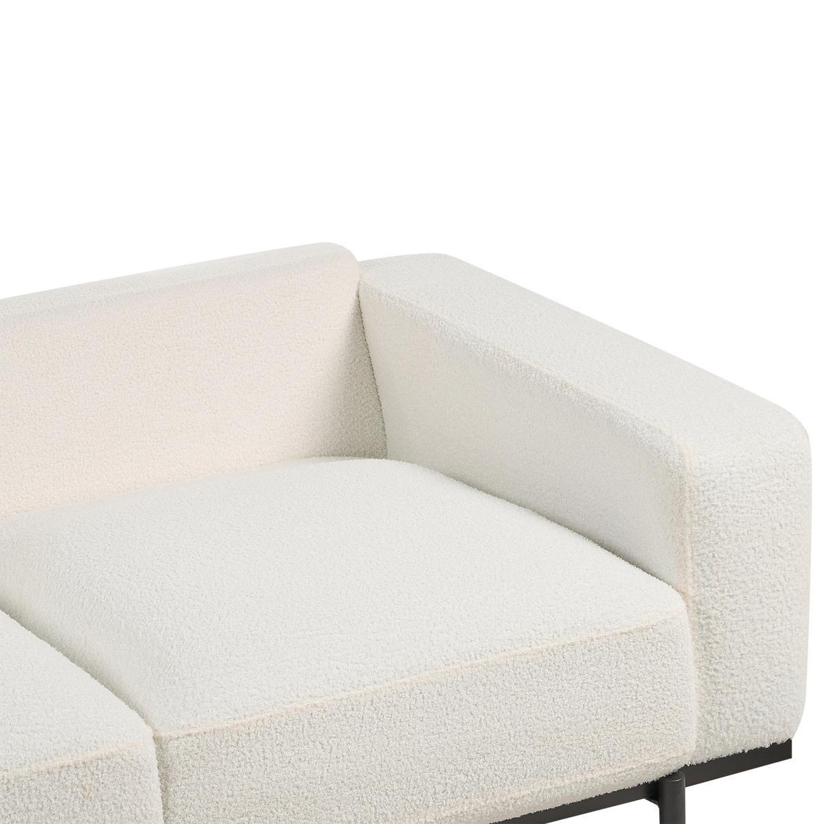 3-SITZER-SOFA Bouclé cremeweiß Sovik - Weiß, Textil (215/72/87cm) - Beliani