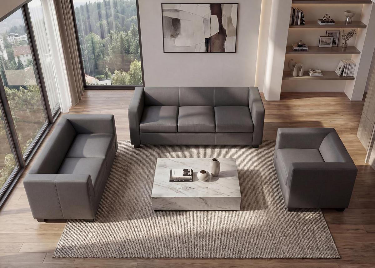 SOFAGARNITUR Grau 3er-Set - Grau, Textil (400/70/300cm) - MCW