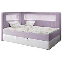 BOXSPRINGBETT JUNIOR GOLD 3 90/200 Violett/Weiß - linke Seite - Violett/Weiß, Holz/Textil (90/200cm) - MKS