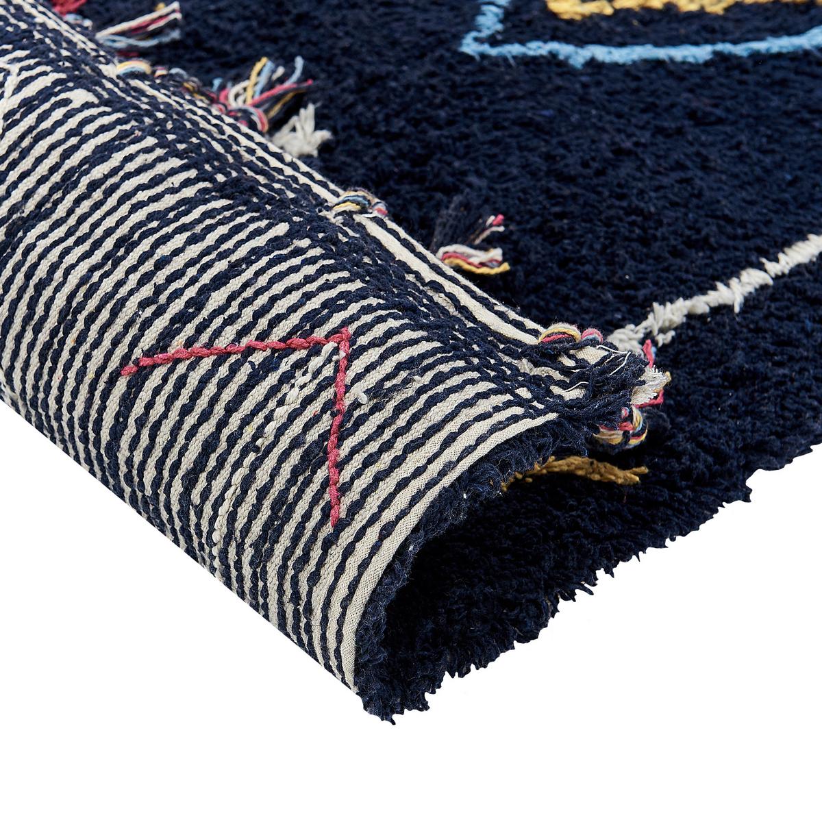 TEPPICH geflochten Corum 230/160 cm - Schwarz, Textil (160/230cm) - Beliani