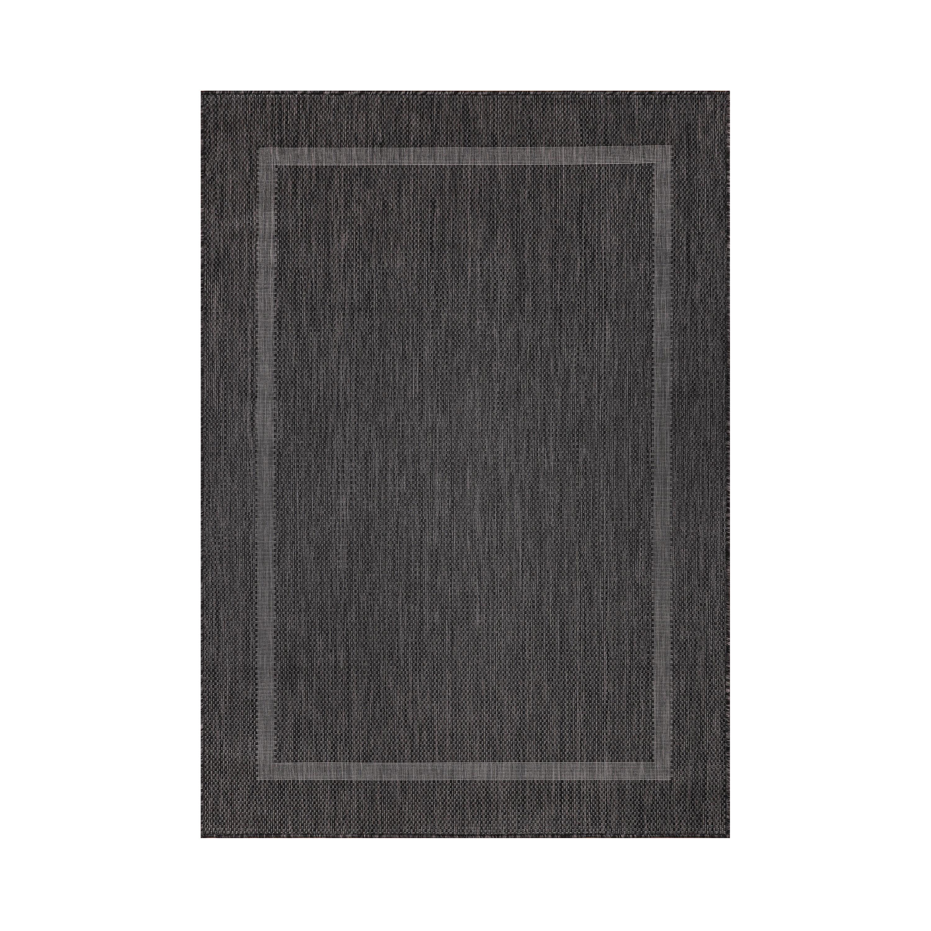 TEPPICH Outdoor ALSTER in Schwarz, einfarbig, 80 x 150 cm - Grau, Textil (80/150cm) - KADIMA DESIGN