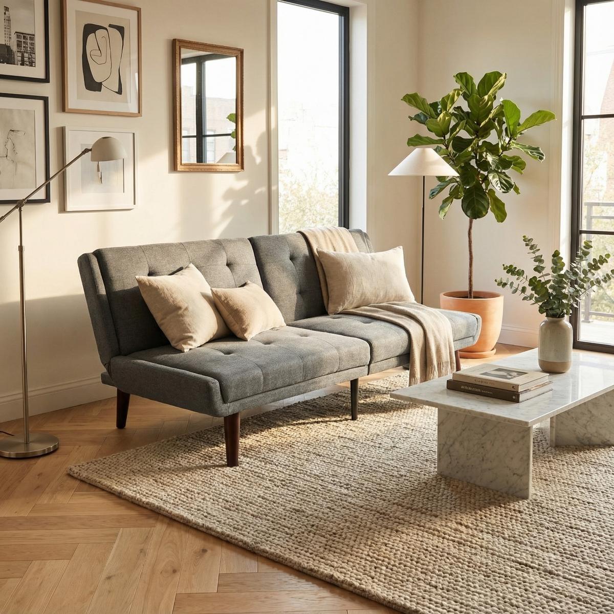 SCHLAFSOFA 157 cm breit mit Bettfunktion - Dunkelgrau, Textil (157/70/51cm) - Urban Meuble