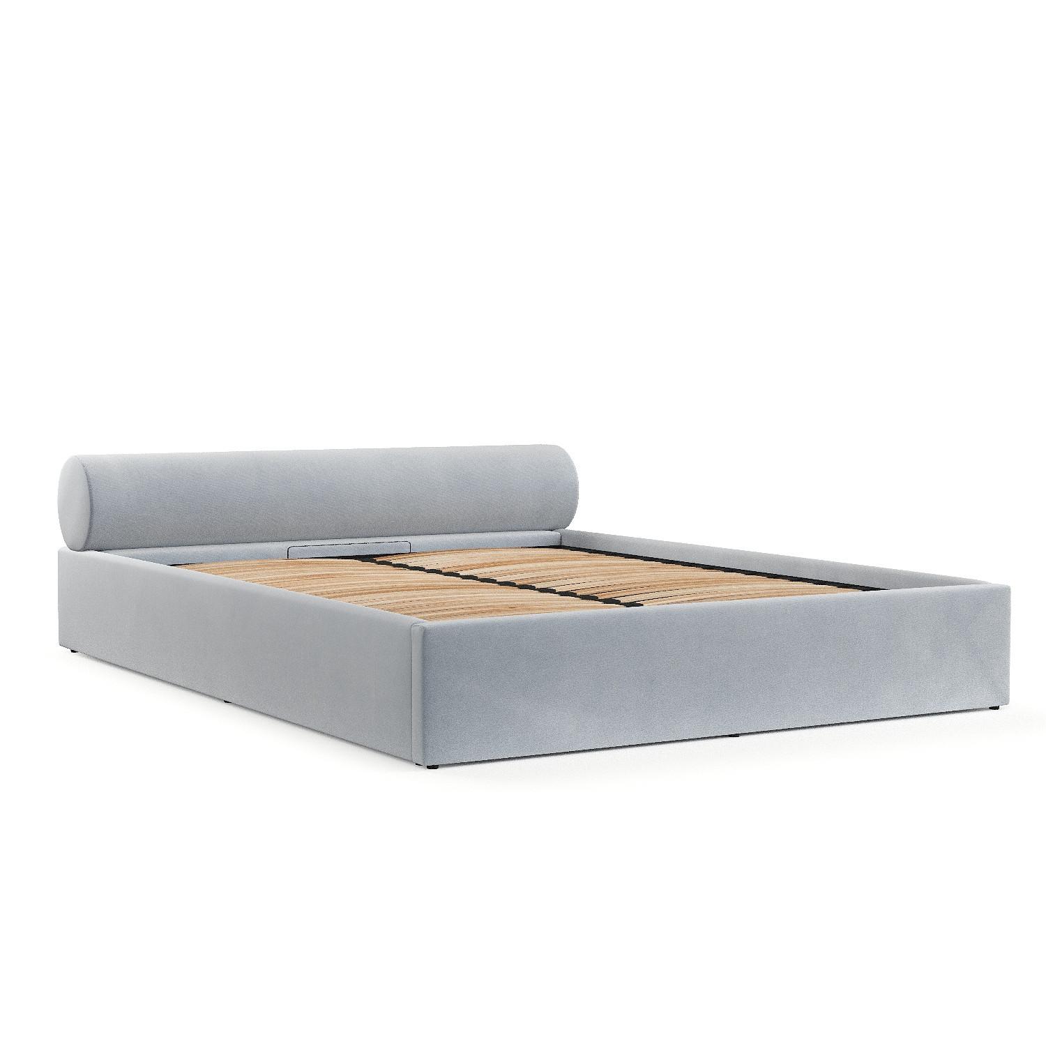POLSTERBETT Solvo mit Stauraum 140/200 cm Hellgrau im Paros Stoff - Hellgrau/Schwarz, Holz/Holzwerkstoff (140/200cm) - AltaBeds