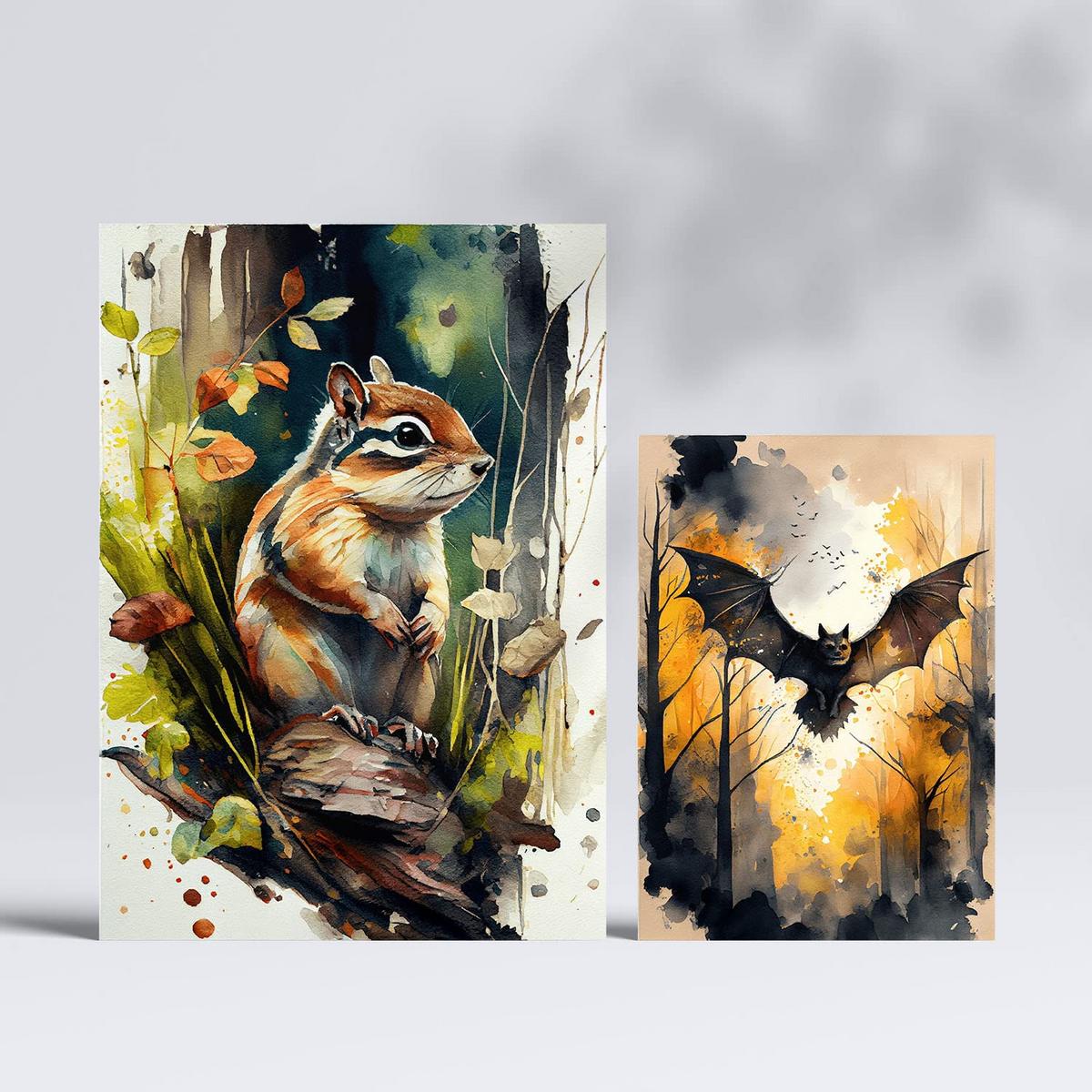 POSTER Set Mit 6 Lebensräume Illustrationen Von Tieren In Naturlandschaften A3 & A4 Rahmenlos - Klar, Papier (29/3cm) - Nacnic