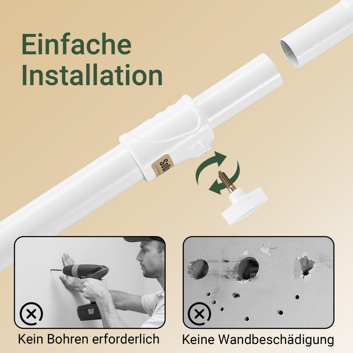 TELESKOP-KLEIDERSTÄNDER Weiß - Weiß, Kunststoff (226/295/3cm) - SoBuy