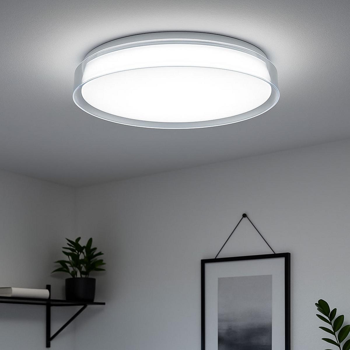 LED DECKENLEUCHTE Weiß Kunststoff - Weiß, Metall (41/41/8cm) - Brilliant