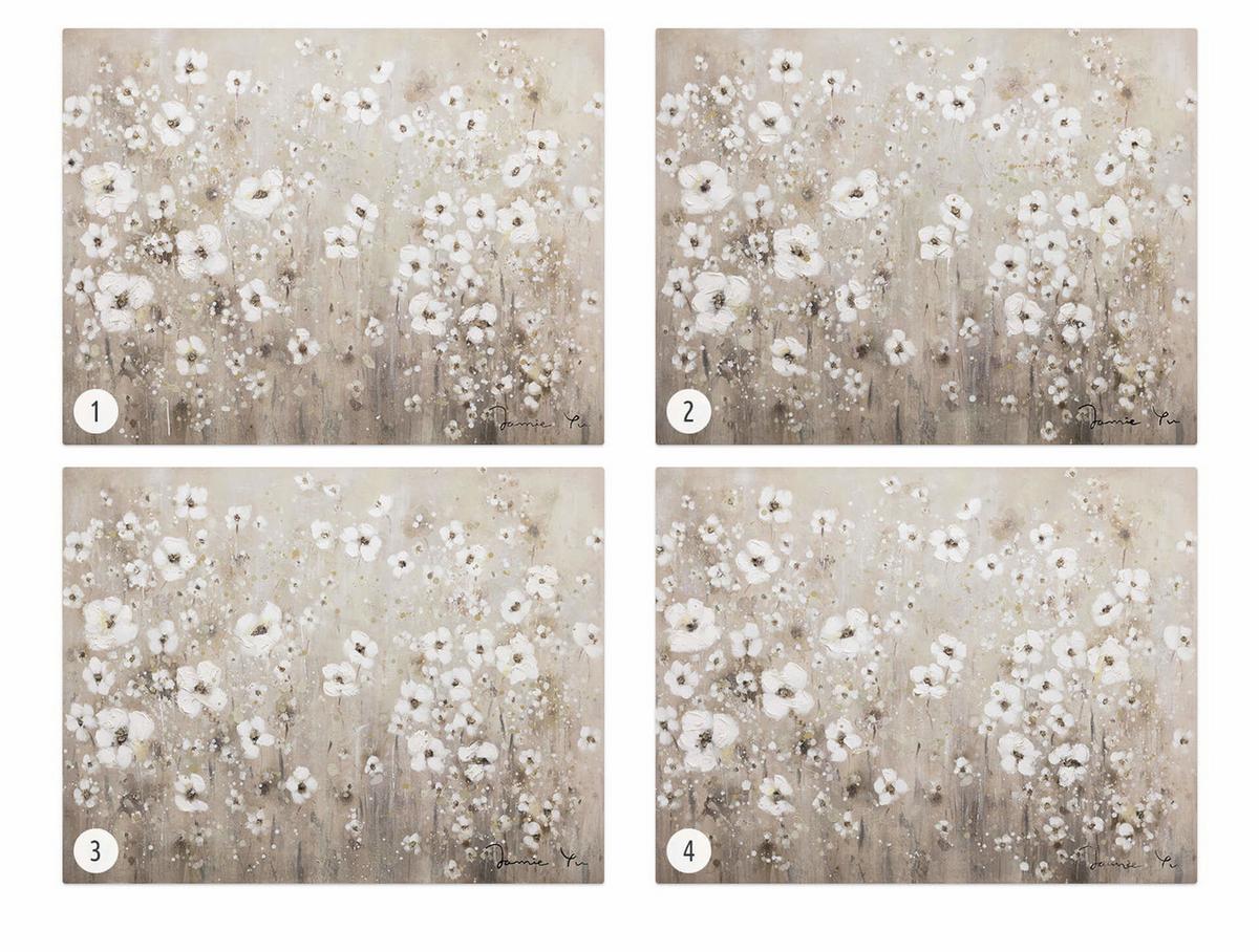 ACRYLBILD HANDGEMALT 100/75 cm - Weiß, Holz/Textil (100/75cm) - KUNSTLOFT