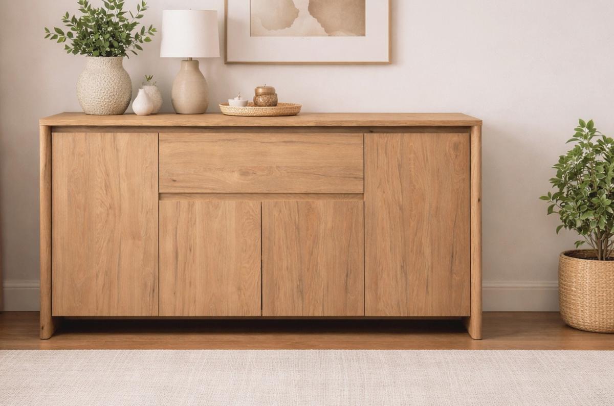 SIDEBOARD Hickory Walnuss 164 x 85 cm, Kommode mit viel Stauraum - Walnussfarben, Holzwerkstoff (164/85/40cm) - Furn.Design