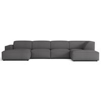 WOHNLANDSCHAFT Sellmo 366 cm - Dunkelgrau/Schwarz, Kunststoff/Textil (370/70/184cm) - Selsey