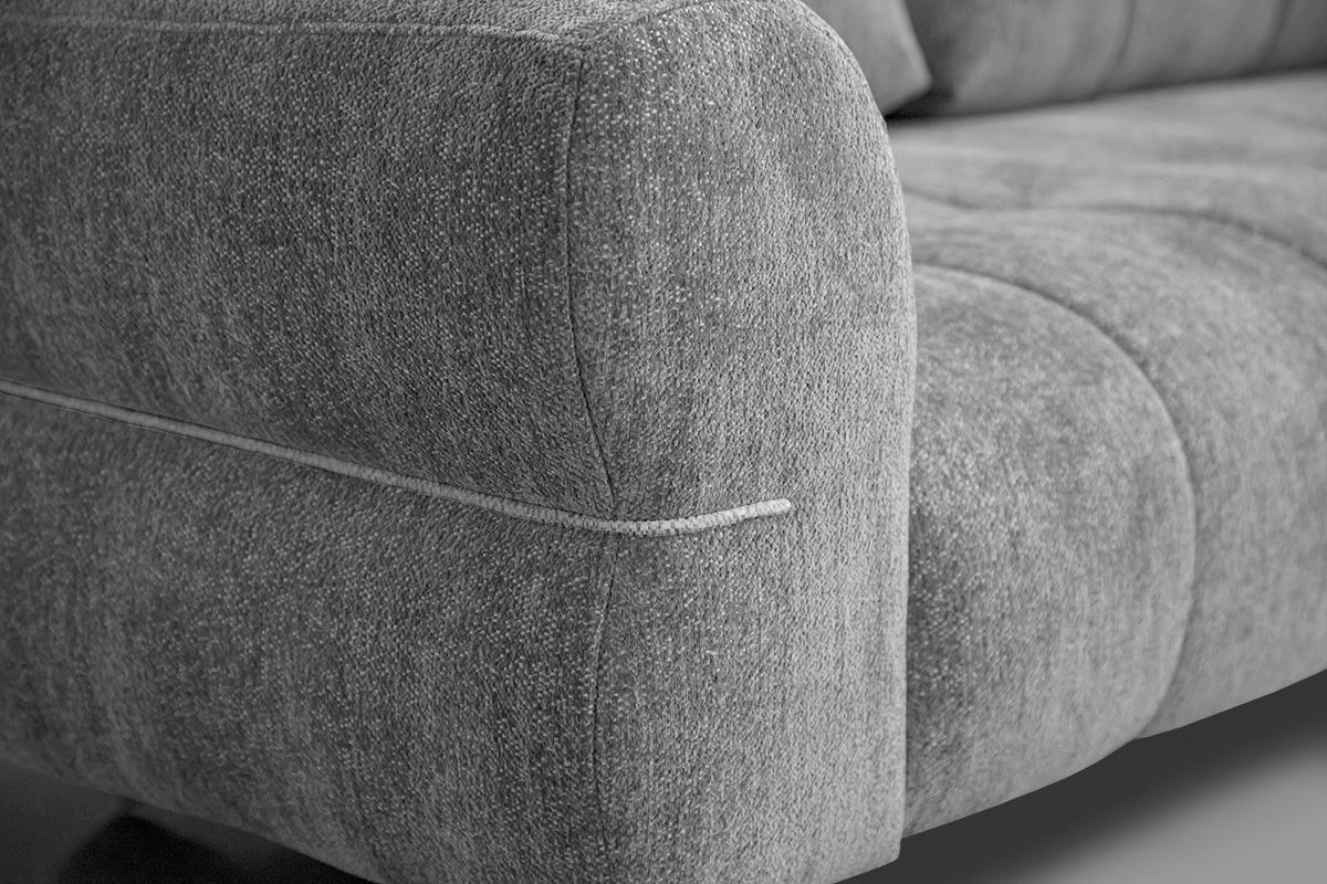 SOFA SALVINI 3-Sitzer, grau - Schwarz/Grau, Holzwerkstoff/Textil (176/88/99cm) - Wozimo