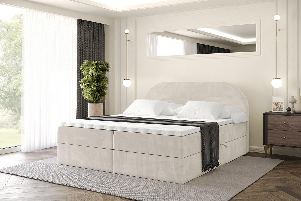 BOXBETT mit Matratze H3 und Lattenrost - NOX - 180x200 - Beige Casablanca - Beige, Holzwerkstoff/Kunststoff (180/200cm) - ALTDECOR