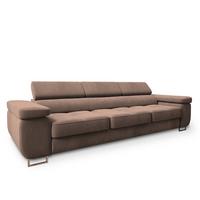 BETTSOFA MOSINE Ecru Velours-Stoff mit Schlaffunktion - Ecru, Textil (281/87/98cm) - MASSENO