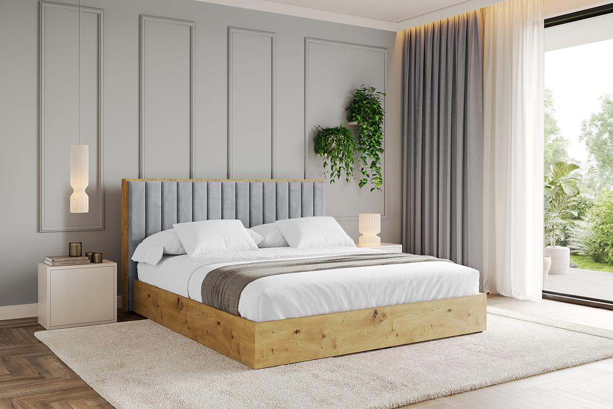 POLSTERBETT mit Bettkasten und Lattenrost, Bett mit Matratze H3/H4 - ENZO4 180x200 Grau - Grau, Holzwerkstoff/Textil (180/200cm) - ALTDECOR