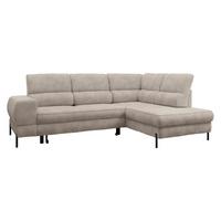 ECKSOFA Clinton, Seite: Rechts - Hellbraun/Schwarz, Holz/Kunststoff (253/174cm) - MIRJAN24