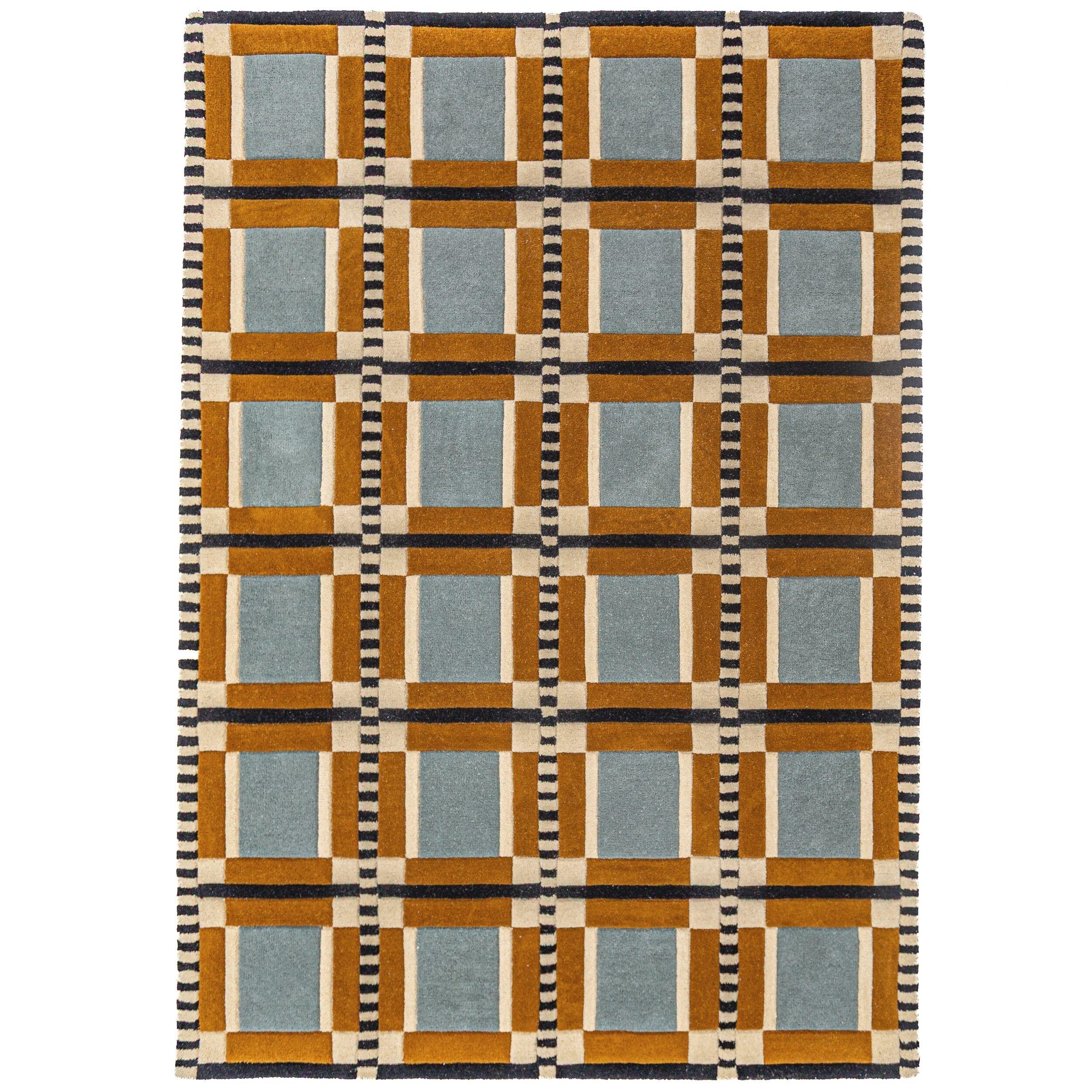 TEPPICH aus Wolle, handgetuftet, ORRIN, in Multi, Fensterkaro-Raster, 140 x 200 cm - Multicolor, Textil (140/200cm) - KADIMA DESIGN