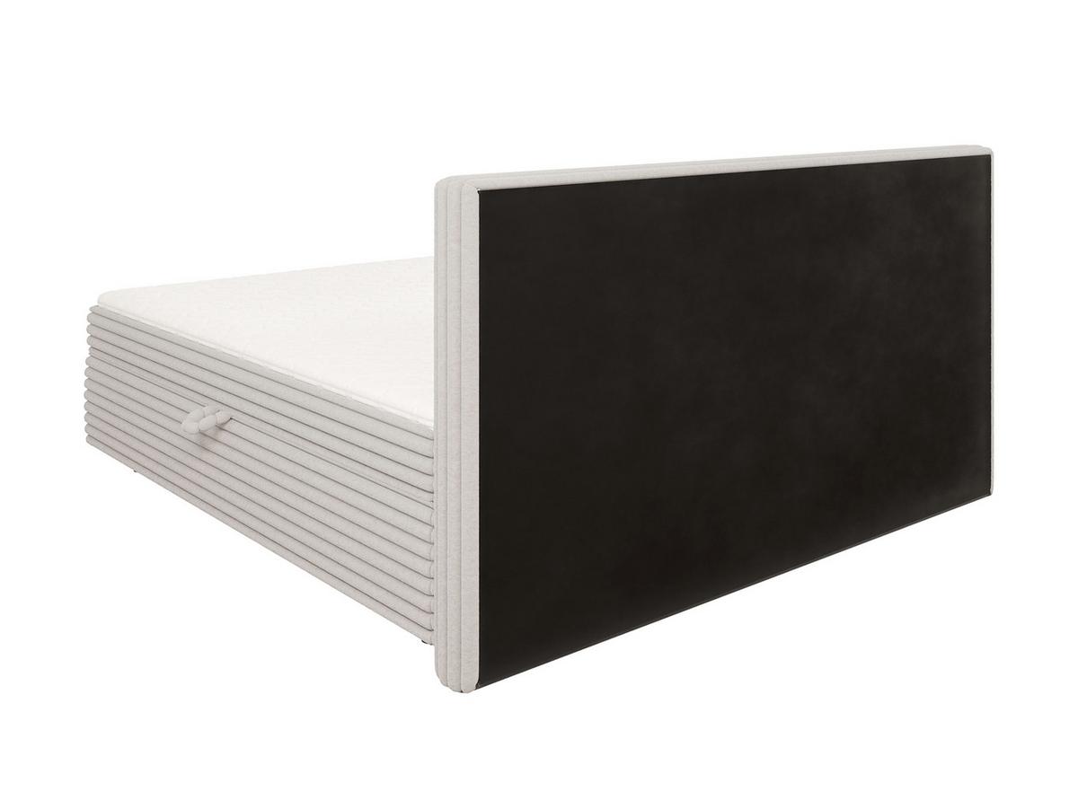 BOXBETT Roma 200/200 cm Hellgrau Plüschcord - Hellgrau/Schwarz, Holz/Kunststoff (200/200cm) - S-Style Möbel