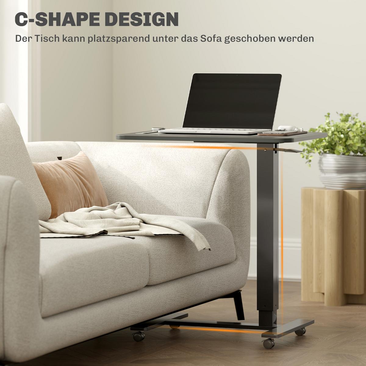 SCHREIBTISCH Spanplatte Stahl Schwarz - Schwarz, Holzwerkstoff/Metall (65/48/110cm) - HOMCOM