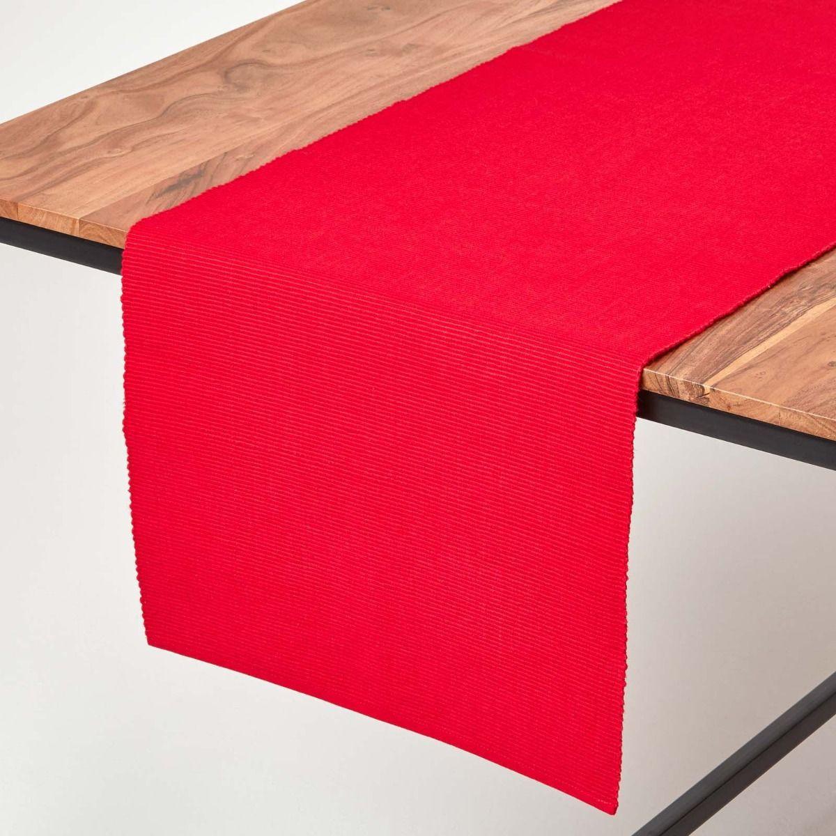 TISCHLÄUFER rot 44/178 cm, 100% Baumwolle - Rot, Textil (44/178cm) - Homescapes