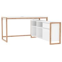 SCHREIBTISCH weiß, Eiche Artisan 139 x 139 cm, Eckschreibtisch für Büro und Homeoffice - Weiß/Eiche Artisan, Holzwerkstoff (139/139/75cm) - Furn.Design