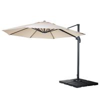 AMPELSCHIRM RUND Cremeweiß 400/400 cm - Weiß, Textil (420/400cm) - MCW