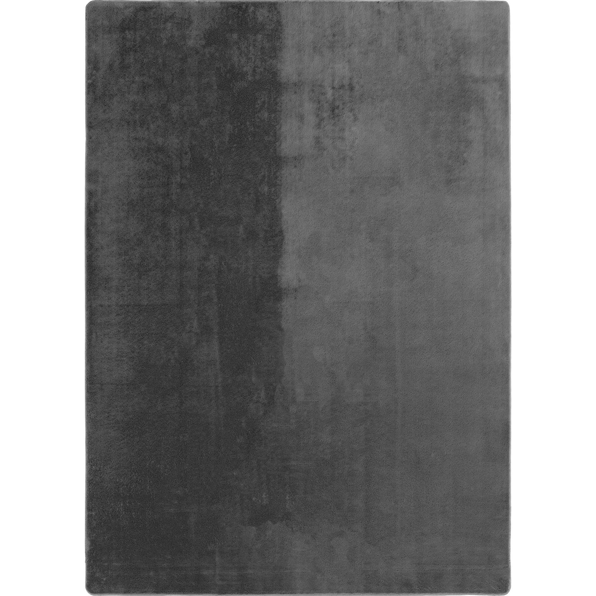 KURZFLORTEPPICH Waschbar ISAR, einfarbig, Grau, Ø 120 cm - Grau, Textil (120/120cm) - KADIMA DESIGN