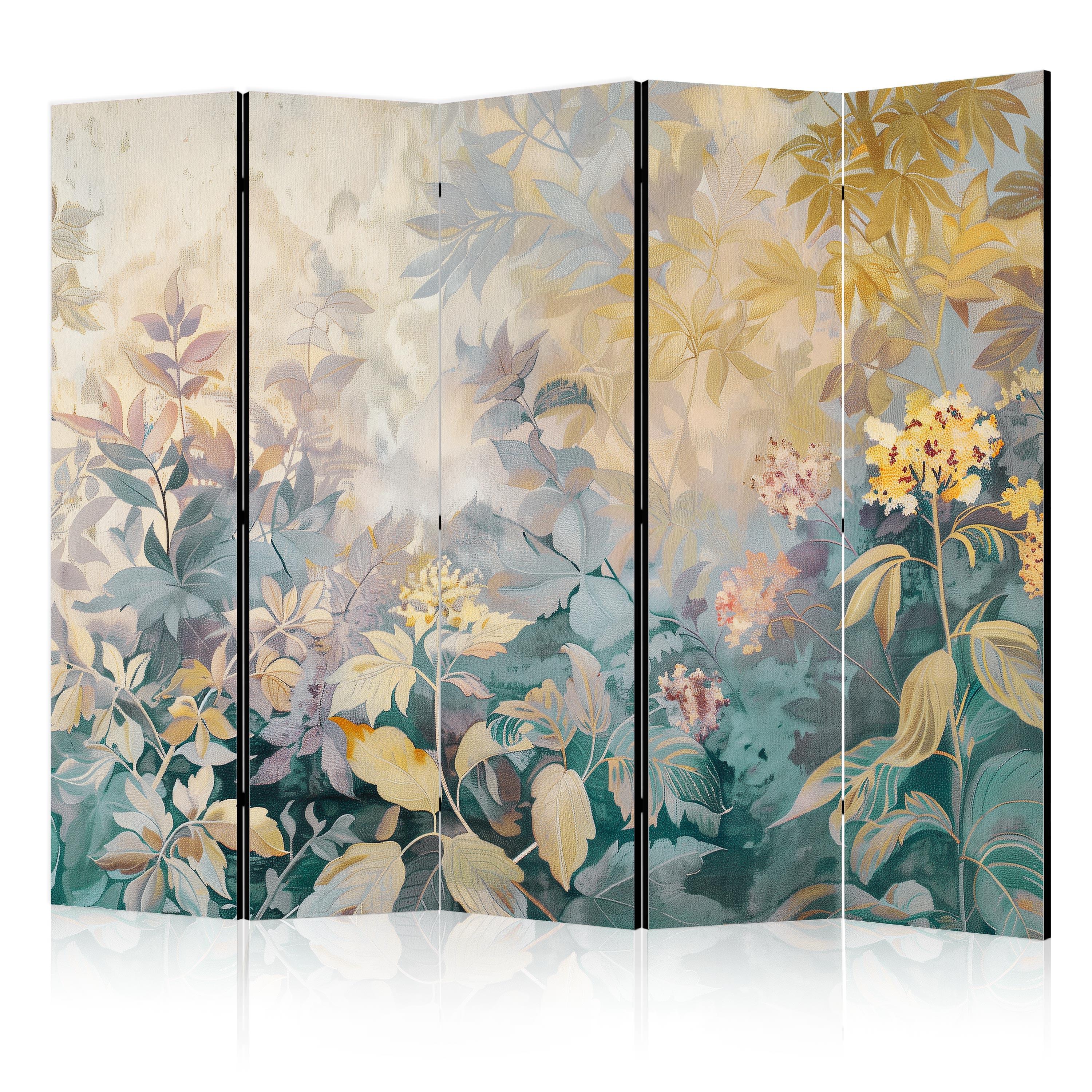 PARAVENT 5-tlg 225x172 cm Wiese mit Wildblumen - Multicolor, Holz/Textil (225/172/3cm) - Muralo
