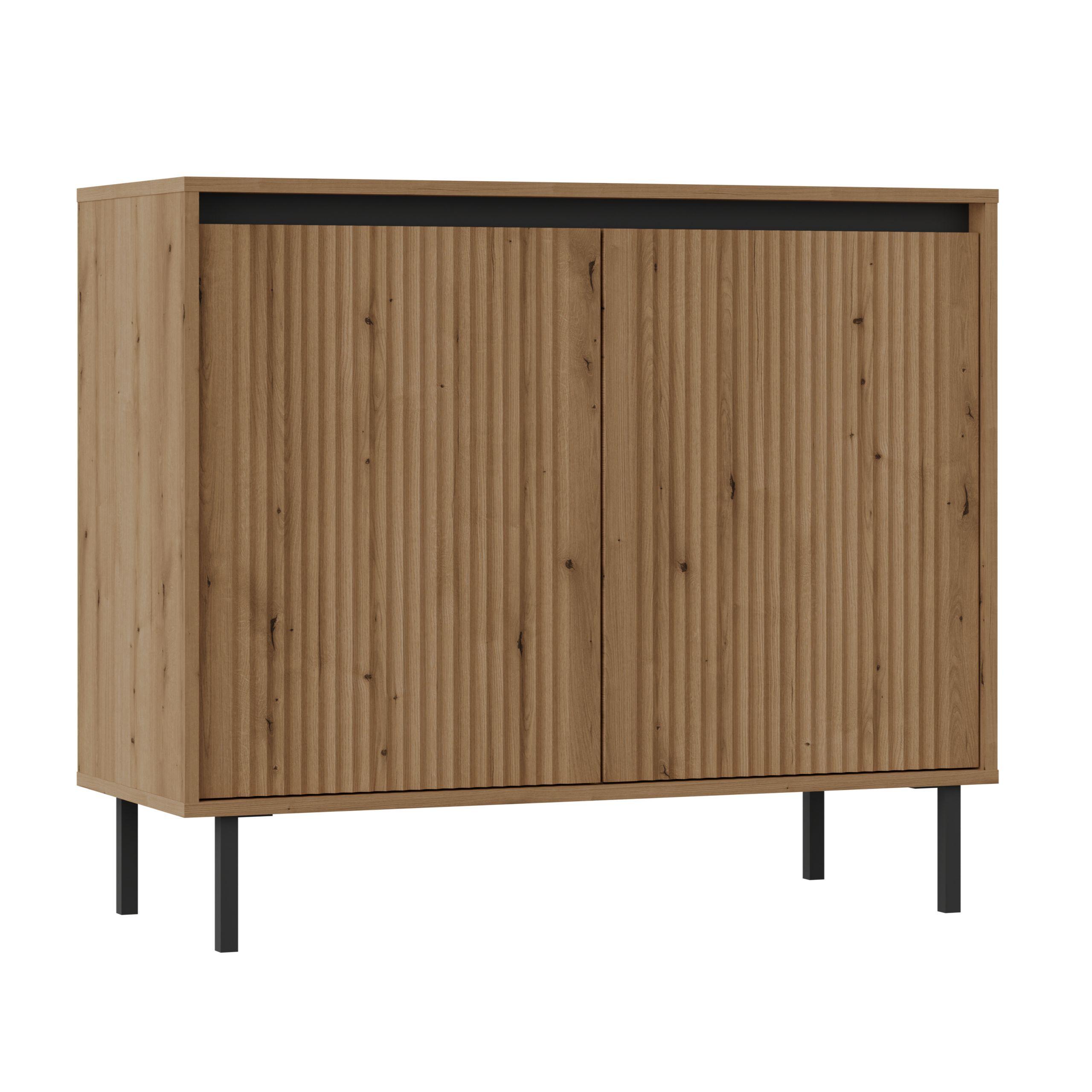 KOMMODE OSTIA 100/85/40 cm mit 2 Türen Goldfarben - Goldfarben, Holzwerkstoff (100/85/40cm) - MASSENO