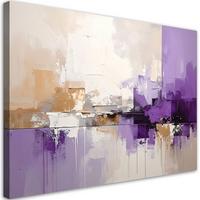 BILD auf Leinwand, Violette moderne Abstrakt - Lila, Textil (90/60cm) - Feeby