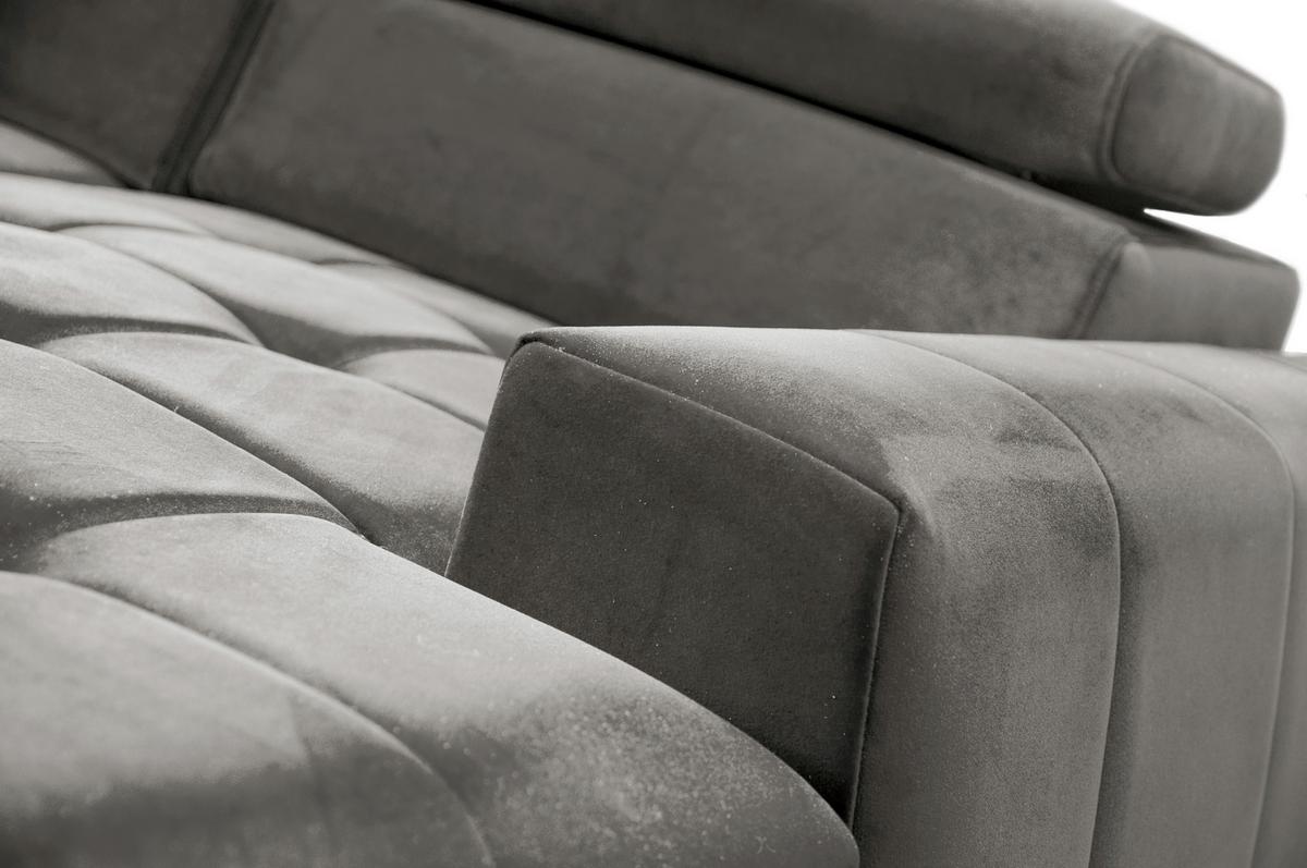 WOHNLANDSCHAFT Arkucio U Grau 345/200/95 cm – großes Sofa mit Schlaffunktion R - Schwarz/Grau, Textil/Metall (345/95/200cm) - AX Living