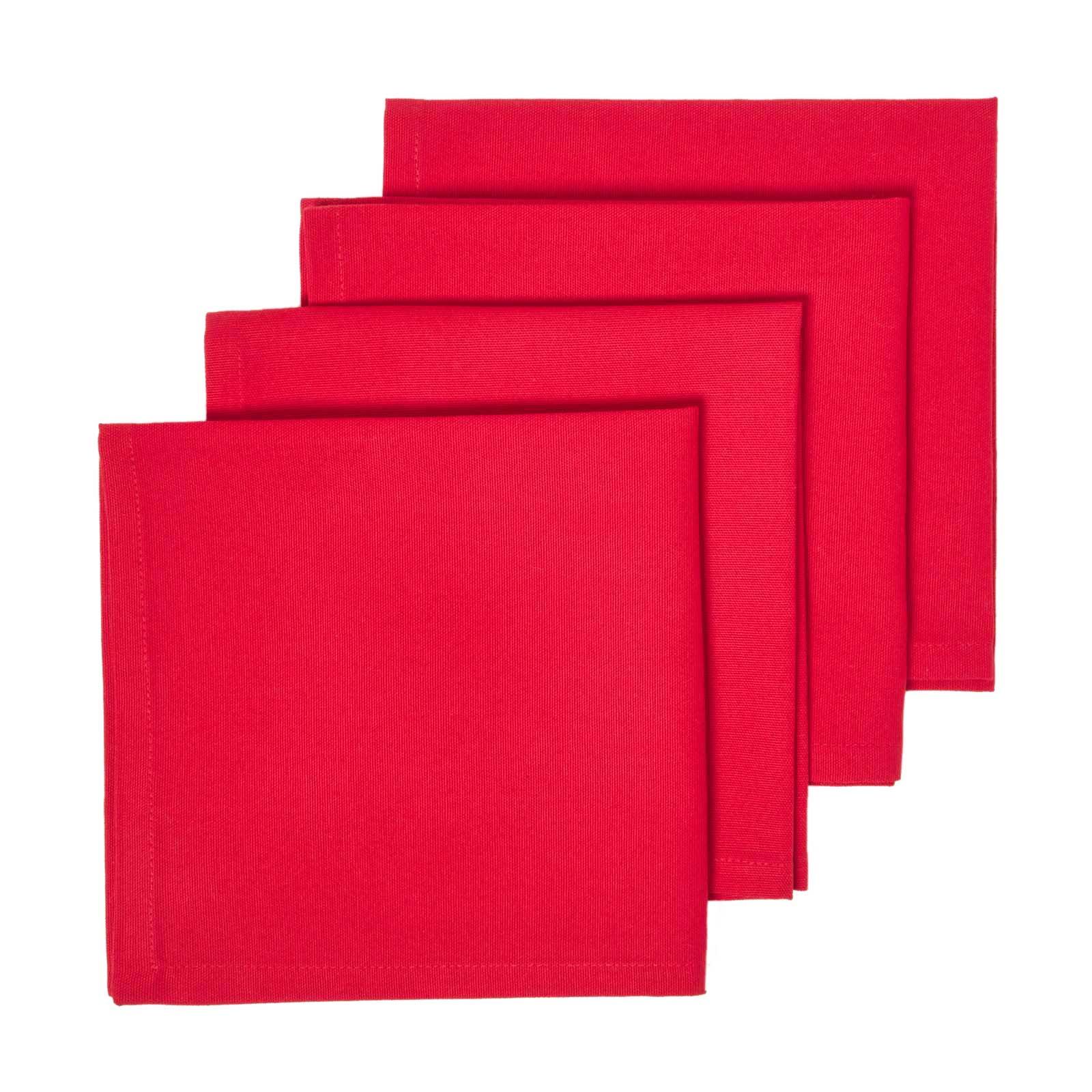 STOFFSERVIETTEN 4er-Set rot 45/45 cm, 100% Baumwolle - Rot, Textil (45/45cm) - Homescapes