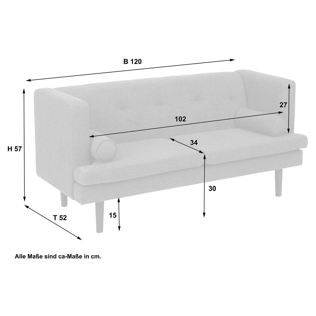 KINDERSOFA 2-Sitzer Keavy Flachgewebe anthrazit - Anthrazit, Kunststoff (102/57/34cm) - 58aufmkessel