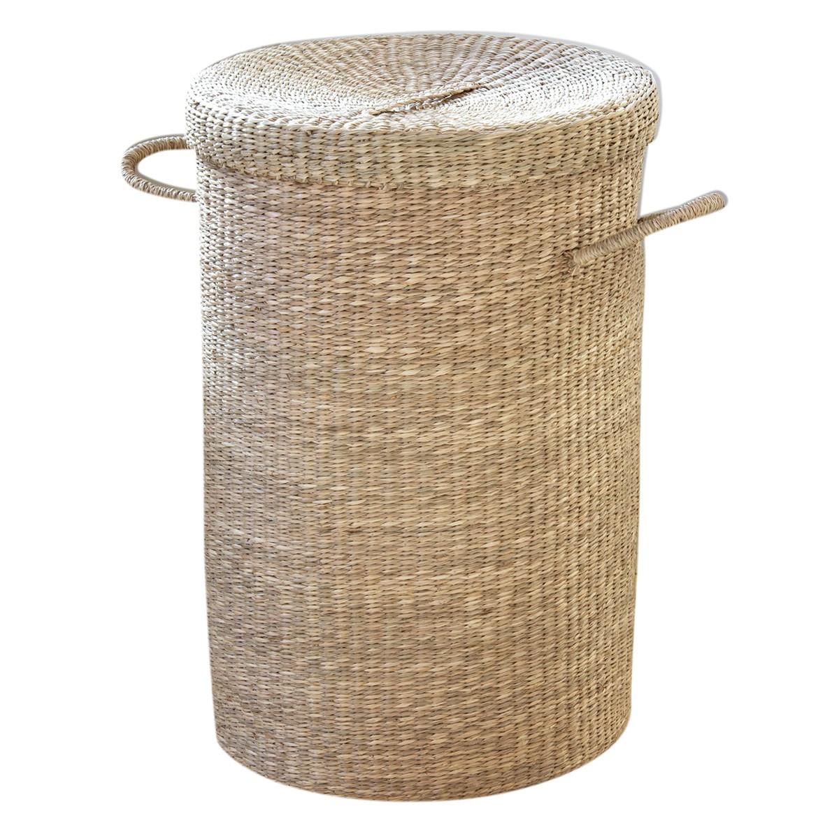 WÄSCHEKORB aus natürlichem Seegras - Eschefarben, Naturmaterialien (40/60/44cm) - Calicosy