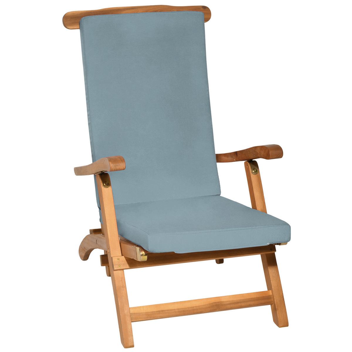 DECKCHAIRAUFLAGE Loftlux DC 175x45x5cm Taubenblau - Blaugrau, Textil (45/175cm) - Beautissu 