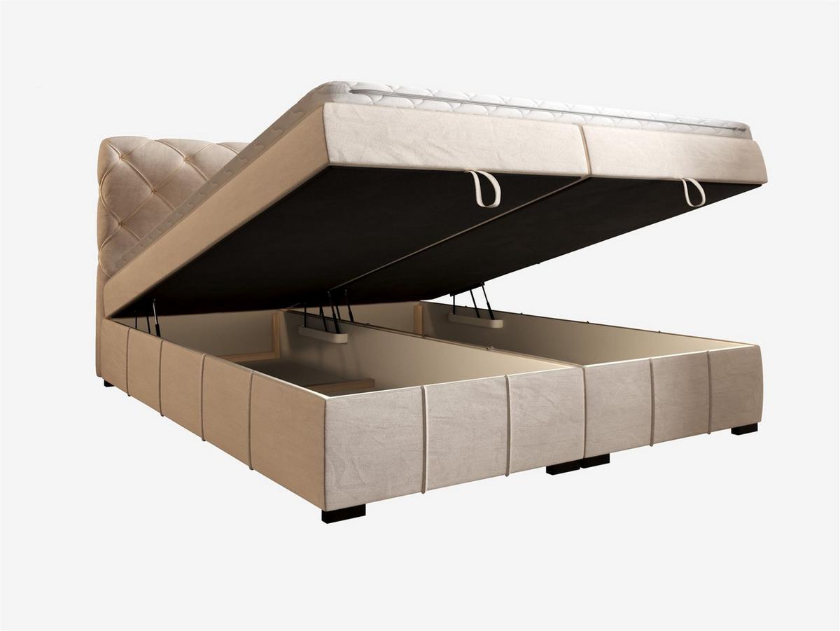 BOXBETT Gisel - Blau, Holzwerkstoff/Textil (180/200cm) - Fun Möbel