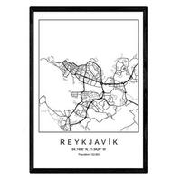 POSTER Reykjavik Skandinavischen Stil A3 Rahmenlos - Klar, Papier (29.7/5/42cm) - Nacnic