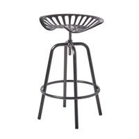 BARHOCKER Traktorsitz, Metall im Vintage-Look, höhenverstellbar - Schwarz, Metall (47/74/50cm) - Homescapes