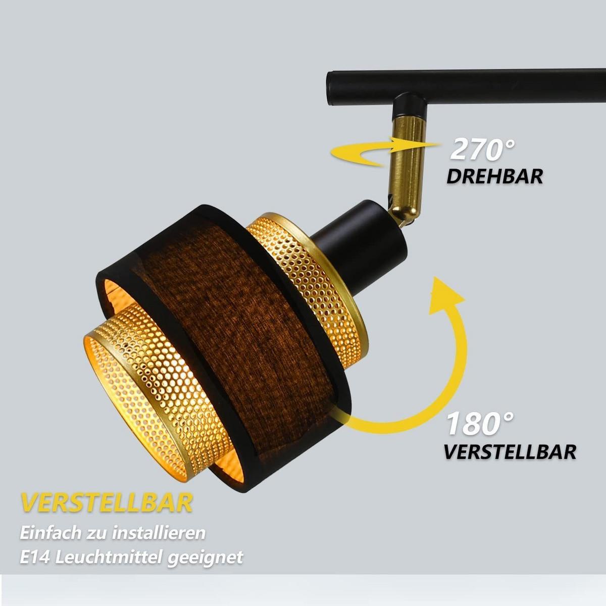 DECKENSTRAHLER Lisbeth 3-flammig 53/10/13 cm - Schwarz, Metall (53/10/13cm) - Nettlife