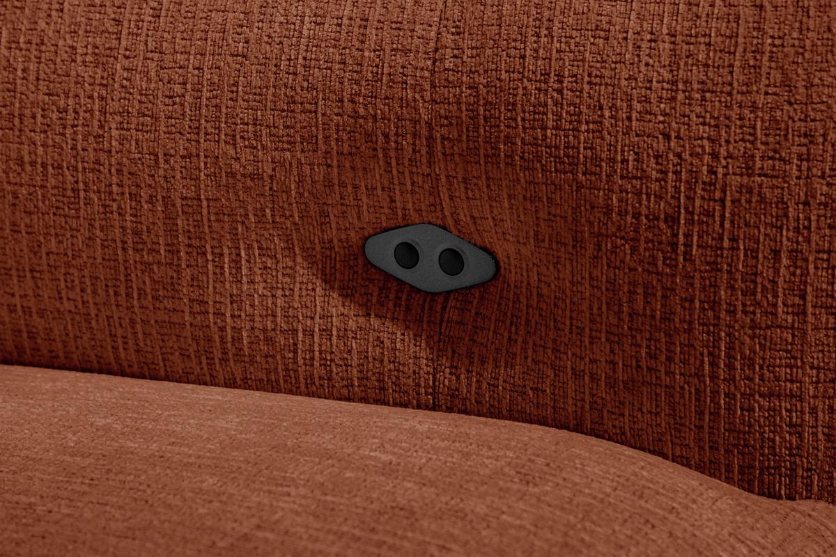 ECKSOFA SVEN 3-Sitzer, 1 Relax XL, verstellbare Kopfstützen, rot - Rot/Schwarz, Holzwerkstoff/Textil (256/163cm) - Wozimo