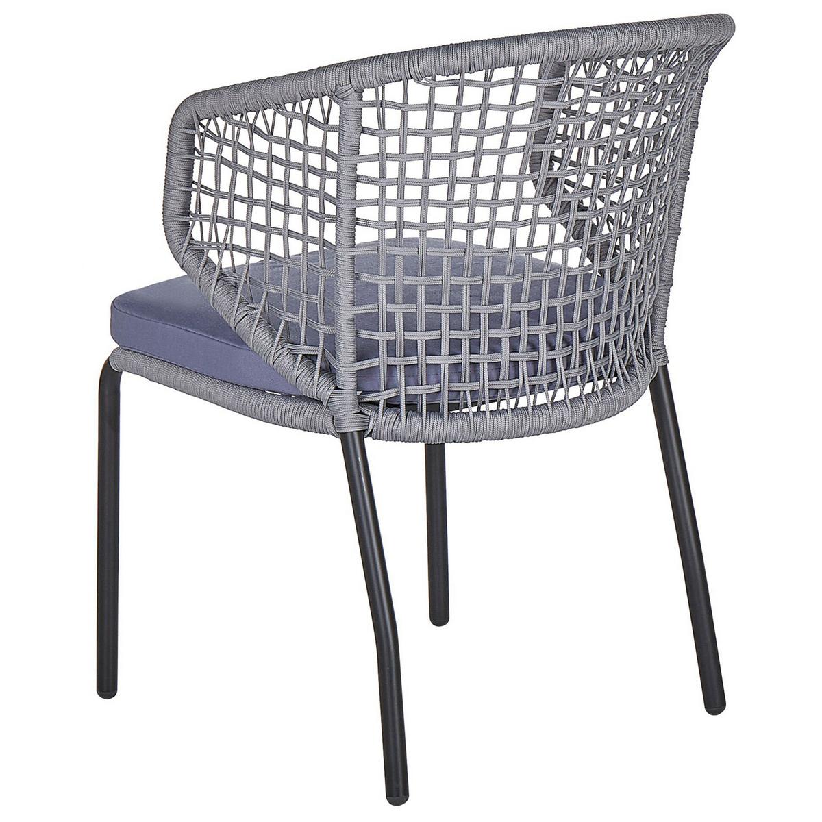 GARTENSTUHL 2er-Set Aluminium schwarz/grau Palmi - Schwarz/Grau, Metall (50/81/50cm) - Beliani