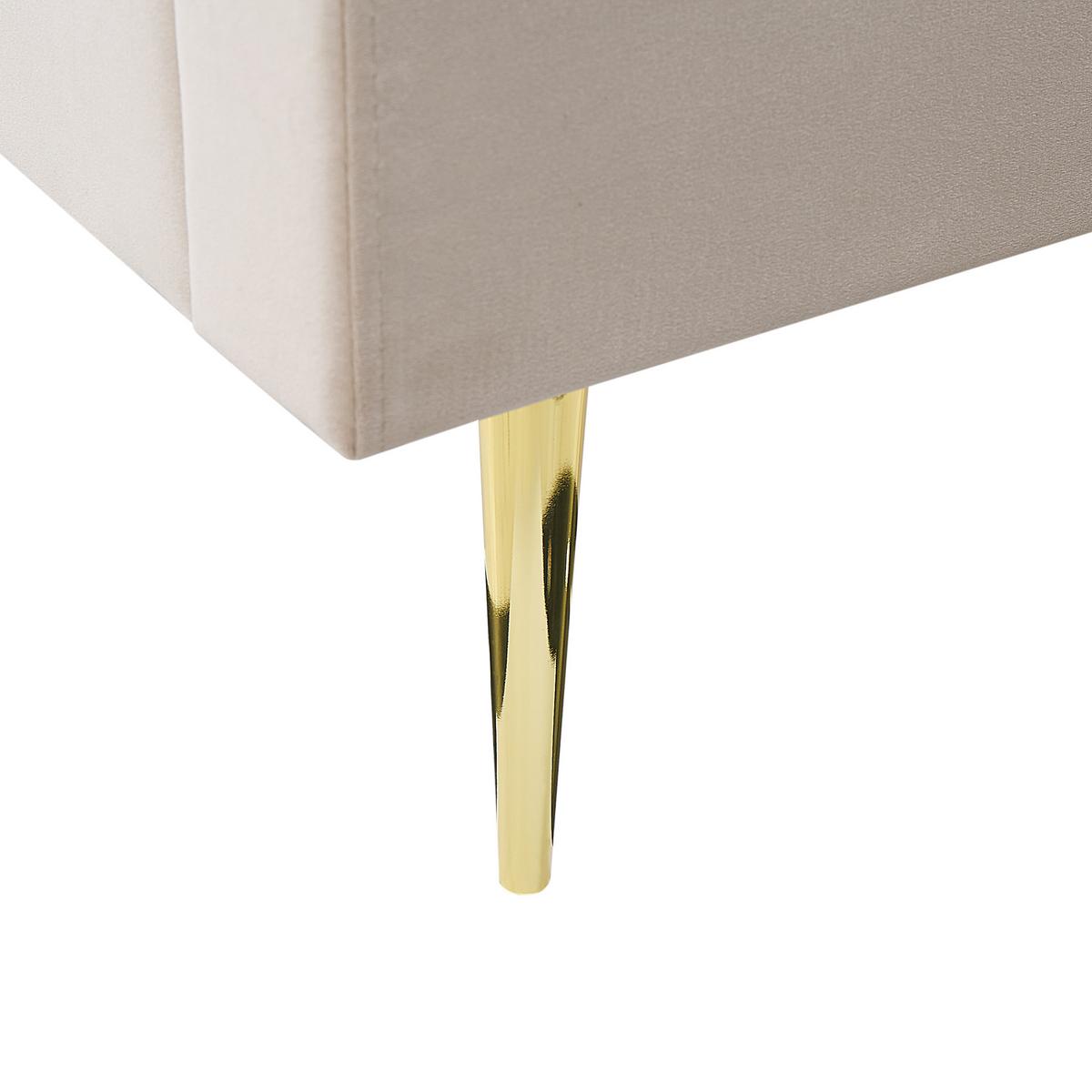 POLSTERBETT 160/200cm Sandbeige Marville - Beige, Textil (160/200cm) - Beliani