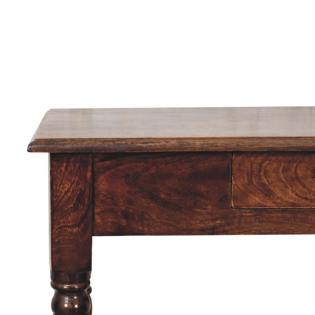 SCHREIBTISCH mit California-Walnuss-Finish, 1 Schublade, 4 nordische Beine. - Dunkelbraun, Holz (80/45/78cm) - Artisan Furniture