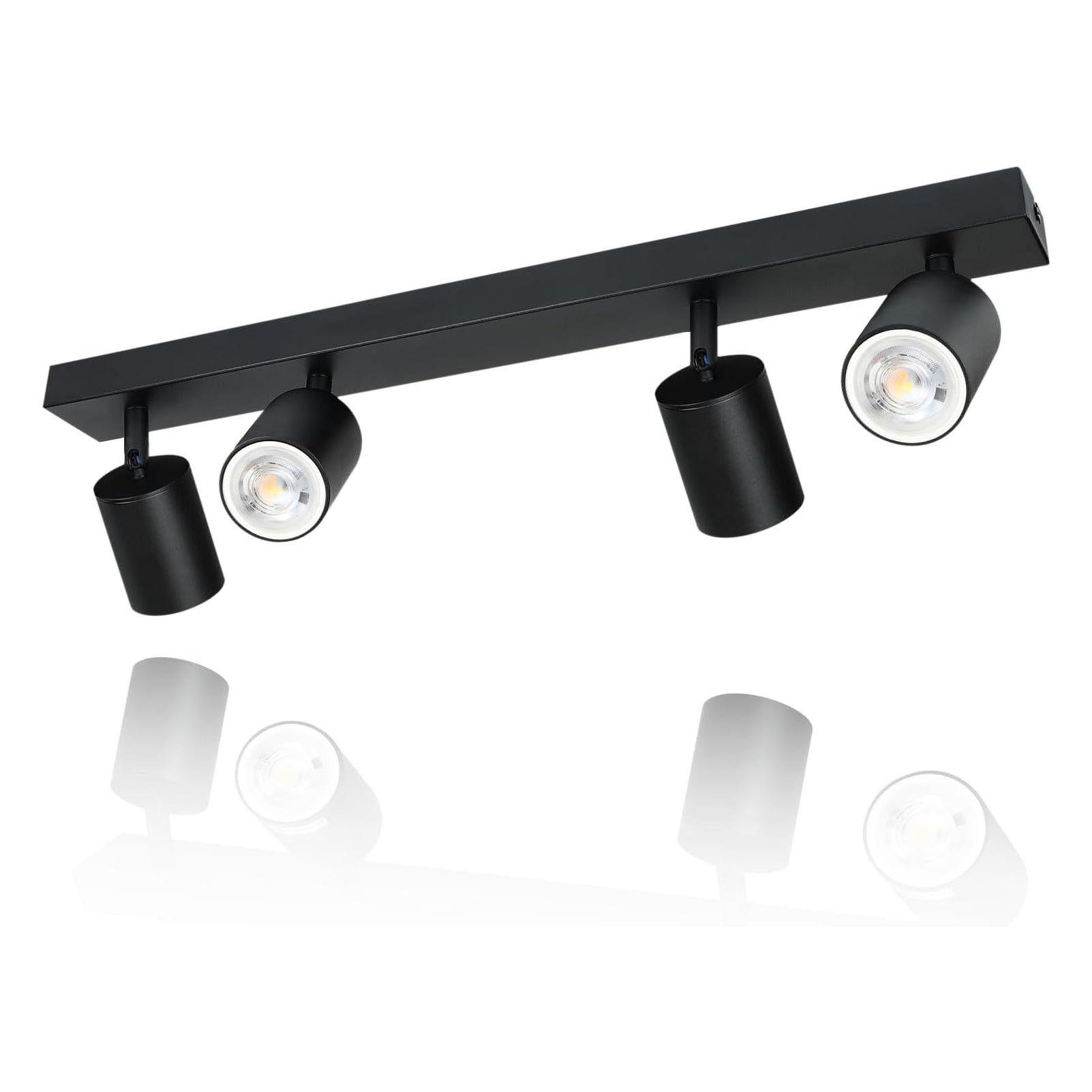 DECKENSTRAHLER Apolda 4-flammig 53.5/5/14.4 cm - Schwarz, Metall (53.5/5/14.4cm) - Nettlife